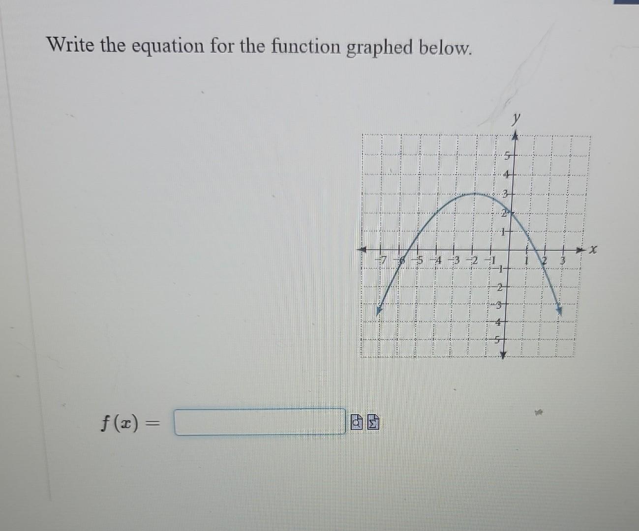 Solved Write The Equation For The Function Graphed Below Chegg