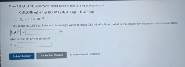 Solved Phenol C H Oh Commonly Called Carbolic Acid Is A Chegg