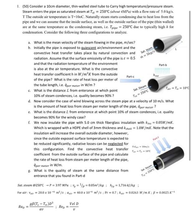 Solved 1 50 Consider A 10 Cm Diameter Thin Walled Steel Chegg