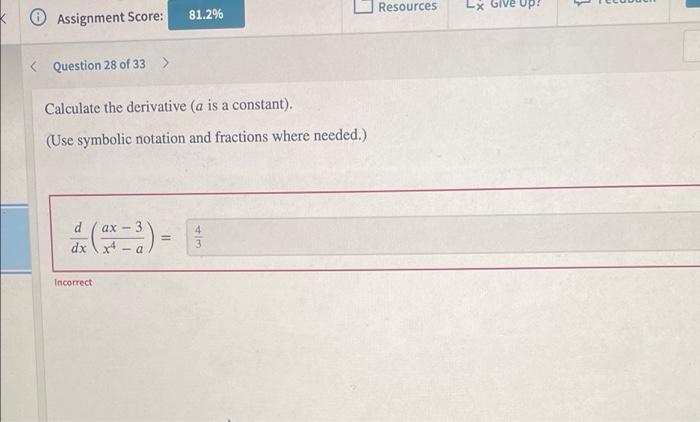 Solved Resources LX Give Up K Assignment Score 81 2