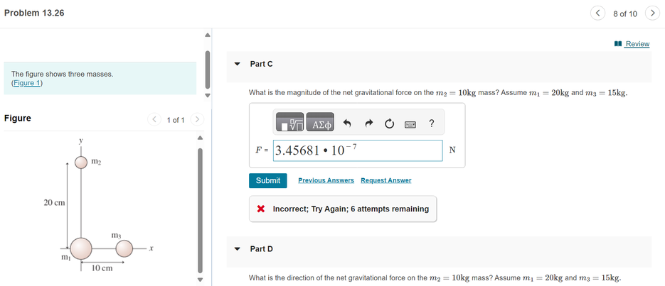 Solved Problem The Figure Shows Three Masses Figure Chegg