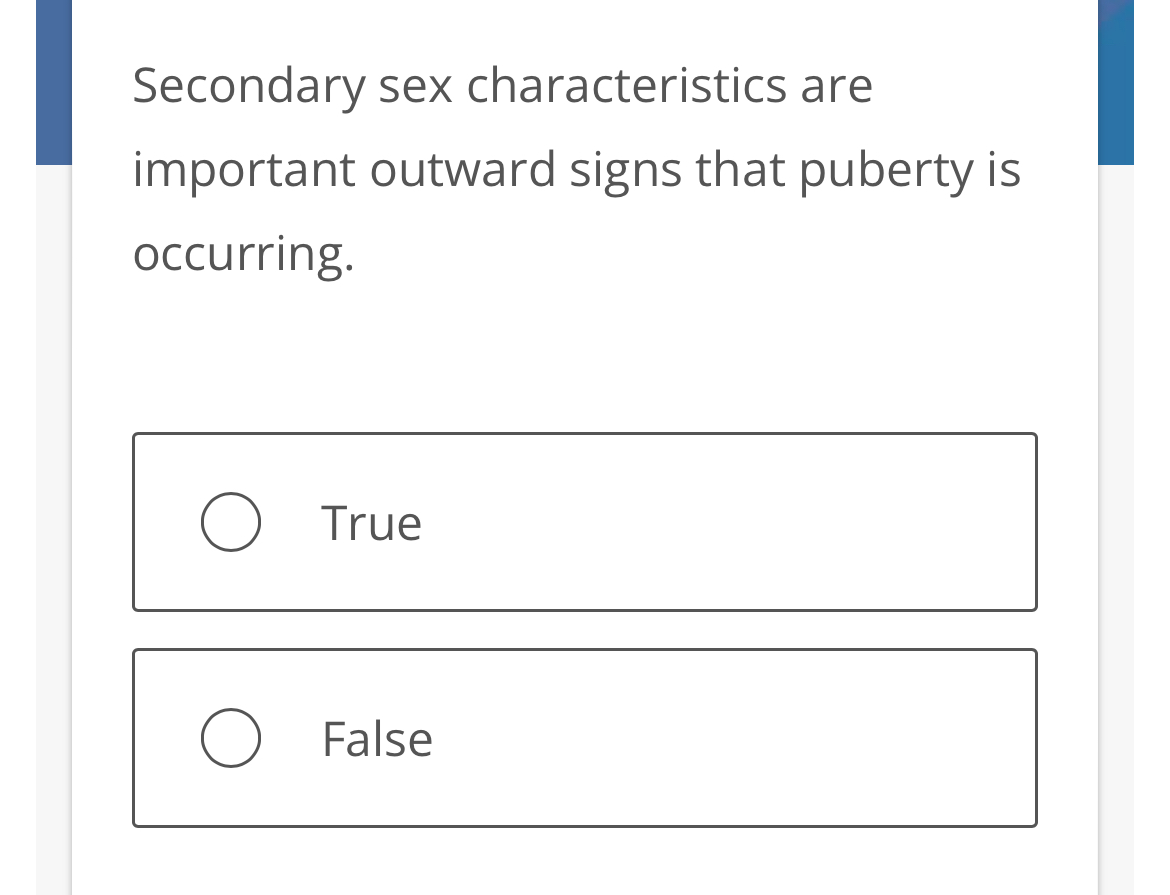 Solved Secondary Sex Characteristics Are Important Outward Chegg