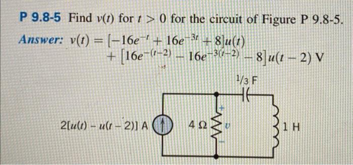 Solved P Find V T For T For The Circuit Of Figure P Chegg