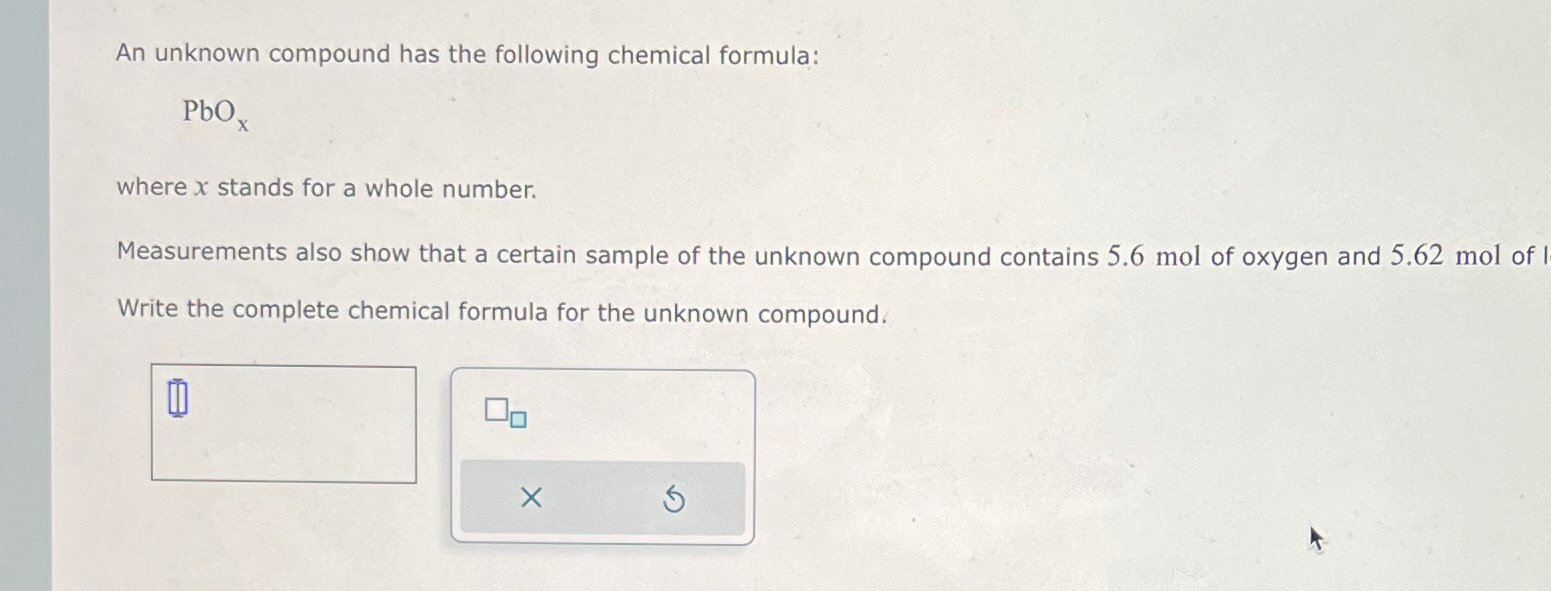 Solved An Unknown Compound Has The Following Chemical Chegg