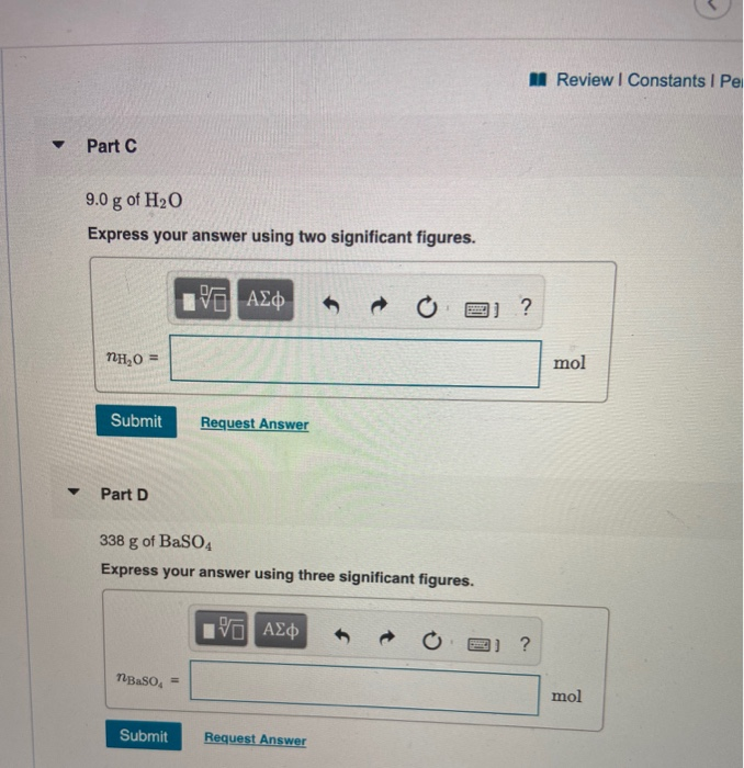 Solved Item A Review Constants Periodic Tab Part A Chegg