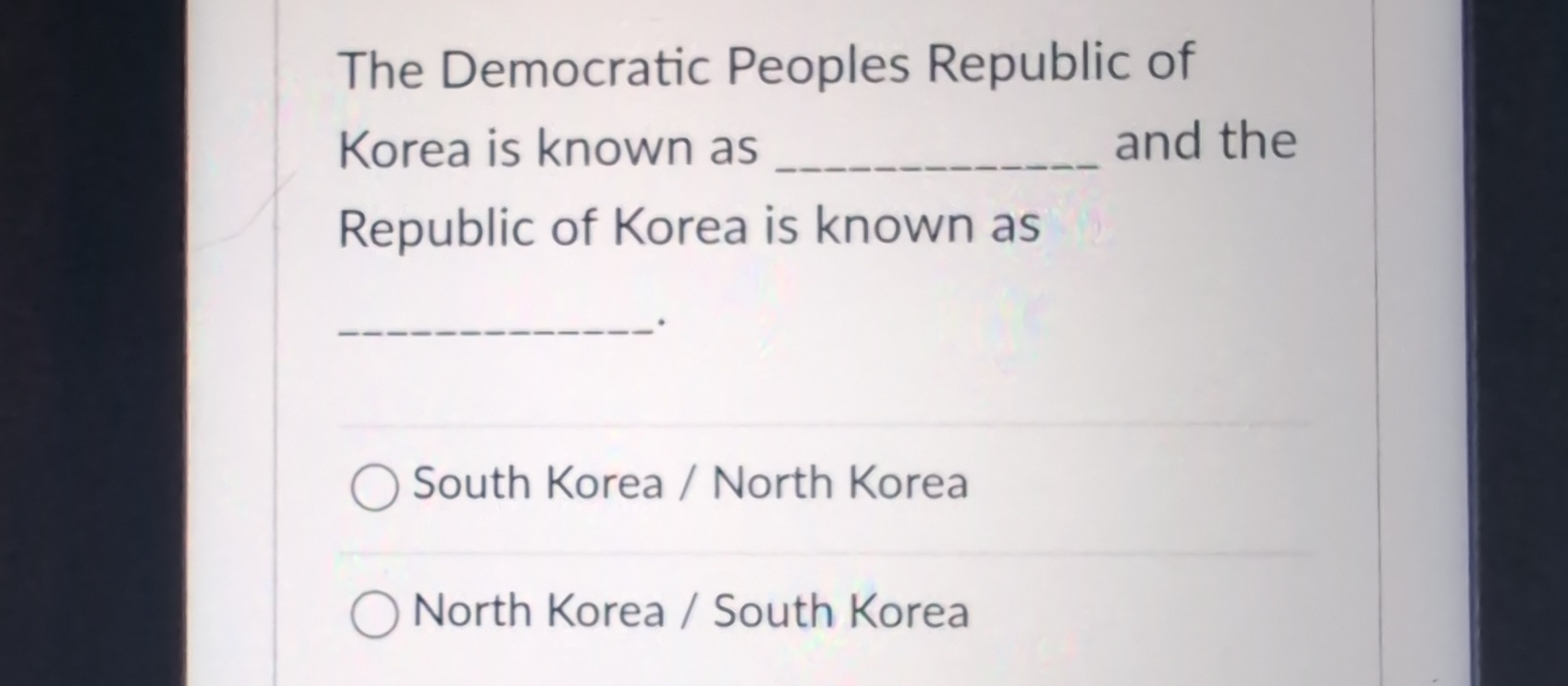 Solved The Democratic Peoples Republic Of Korea Is Known As Chegg