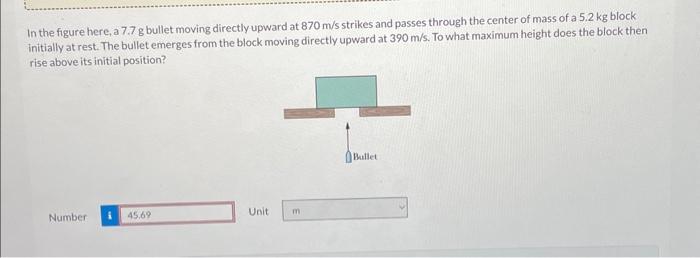 Solved In The Figure Here A 7 7 G Bullet Moving Directly Chegg