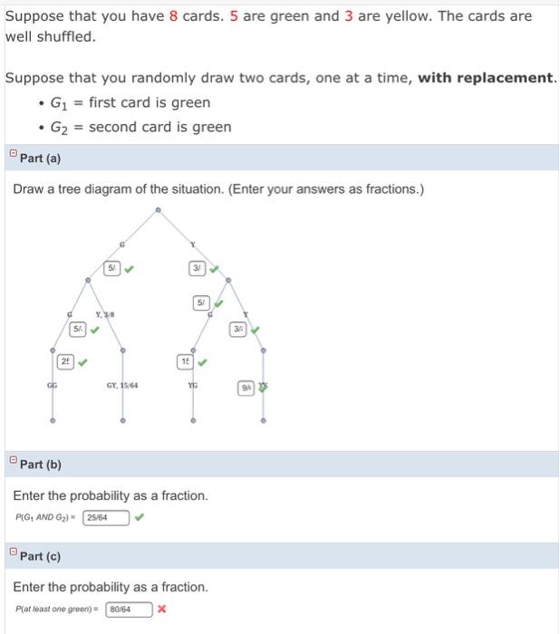 Solved Suppose That You Have Cards Are Green And Are Chegg