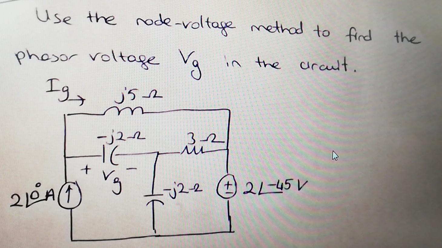 Solved The Use The Node Voltage Method To Find Phasor Chegg