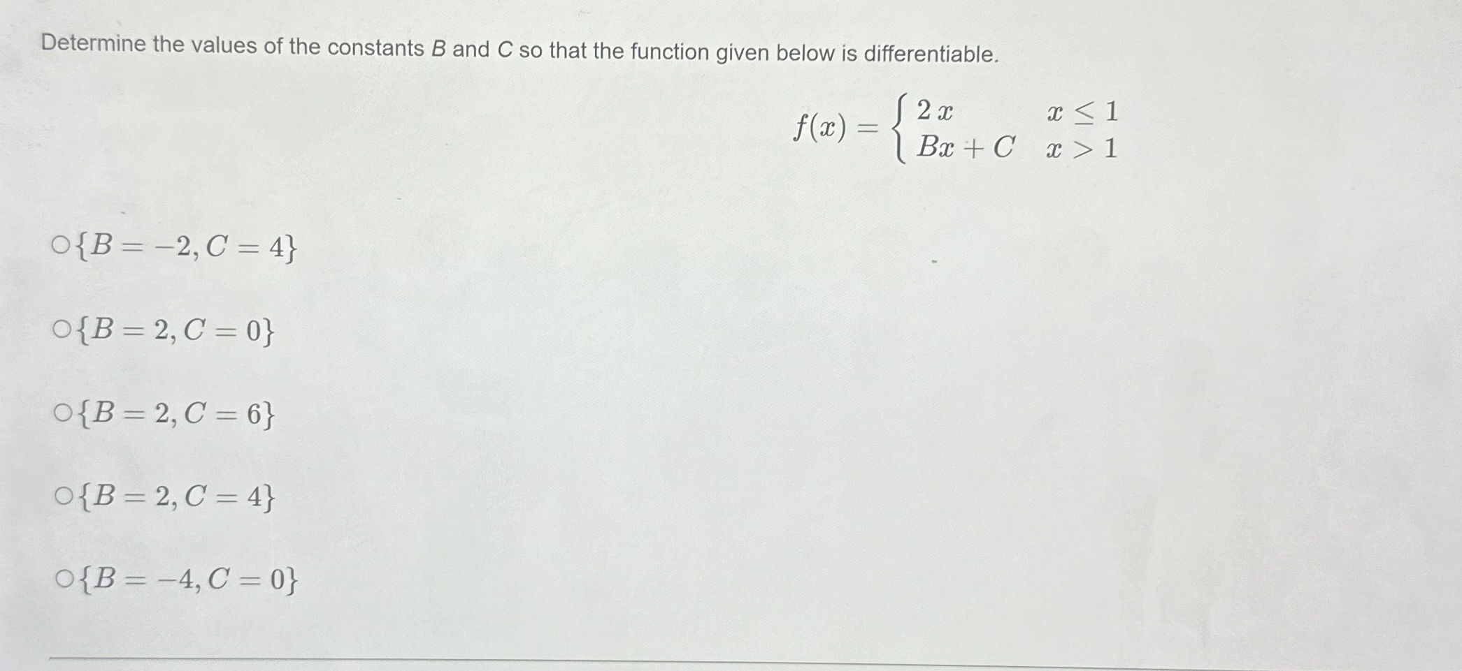 Solved Determine The Values Of The Constants B And C So Chegg