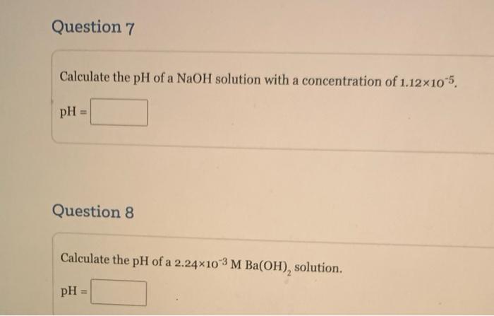 Solved Calculate The PH Of A NaOH Solution With A Chegg