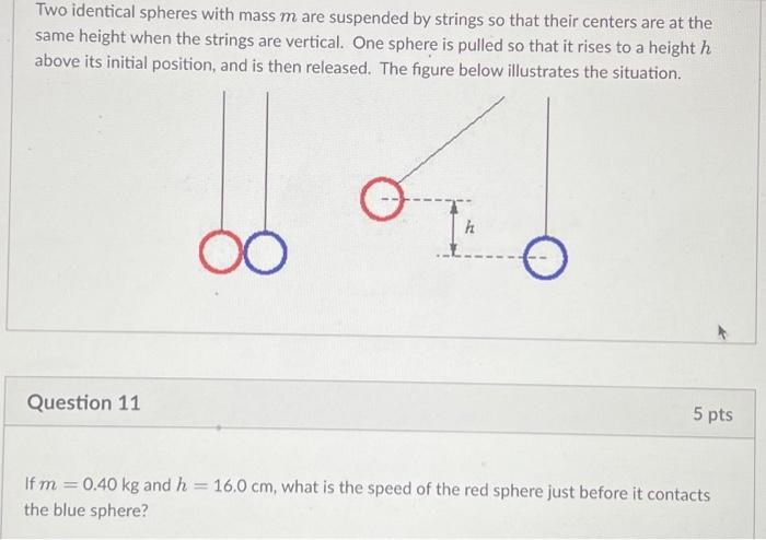 Solved Two Identical Spheres With Mass M Are Suspended By Chegg