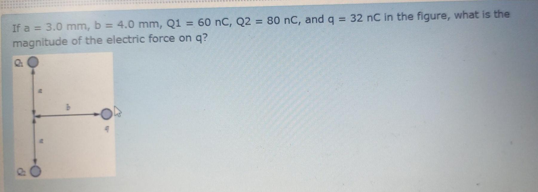 Solved If A 3 0 Mm B 4 0 Mm Q1 60 NC Q2 80 NC Chegg