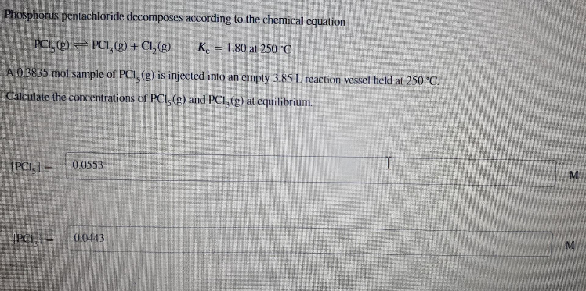 Solved Phosphorus Pentachloride Decomposes According To The Chegg