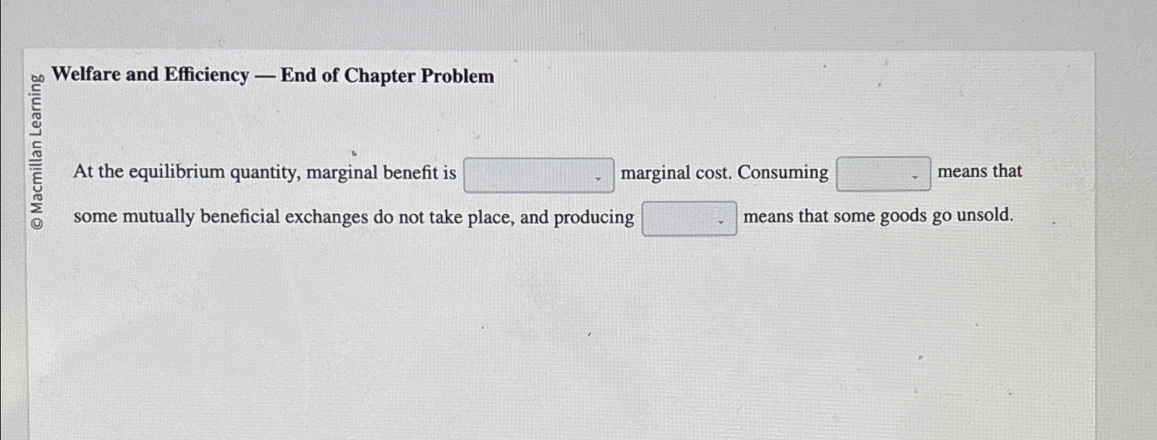 Solved Welfare And Efficiency End Of Chapter Problemat Chegg