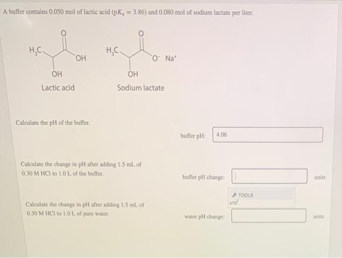 Solved A Buffer Contains 0 050 Mol Of Lactic Acid PK Chegg