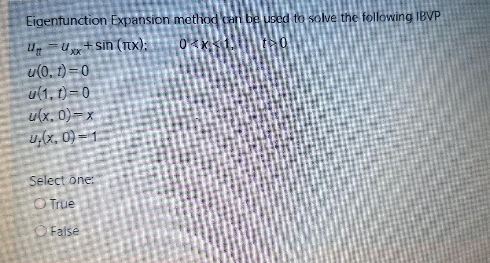 Solved Eigenfunction Expansion Method Can Be Used To Solve Chegg