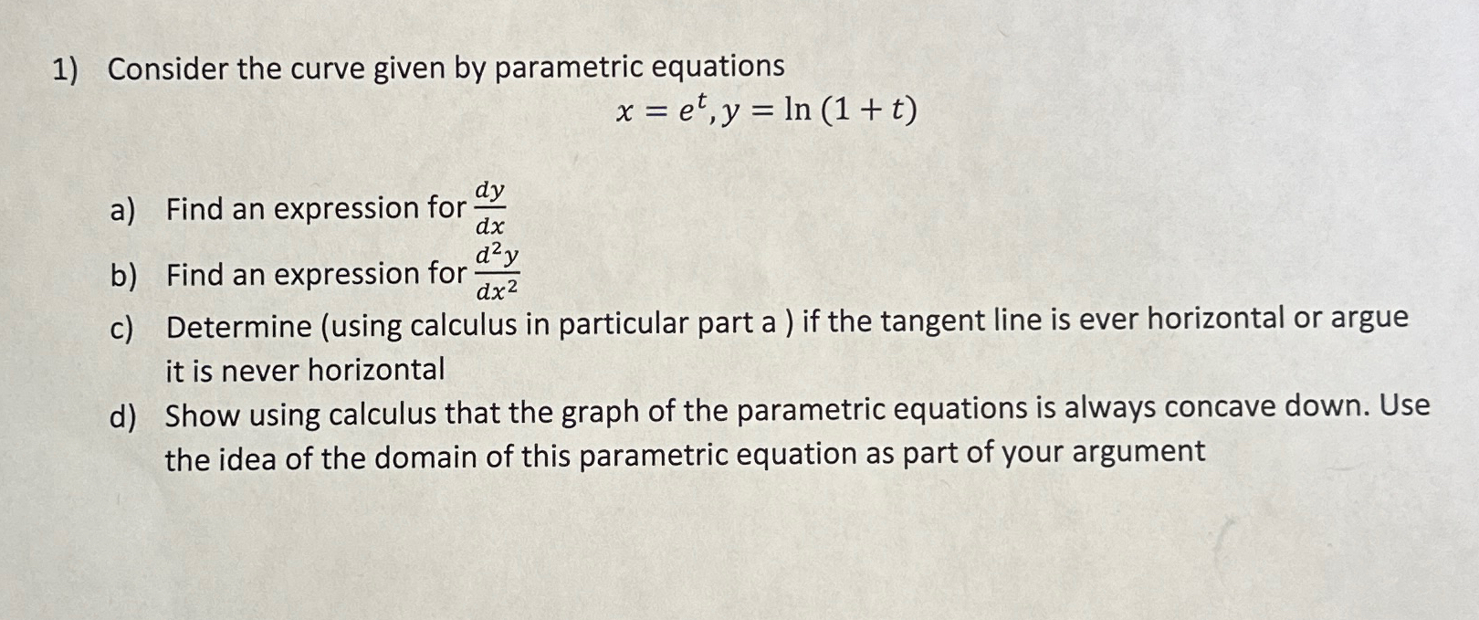 Solved Consider The Curve Given By Parametric Chegg