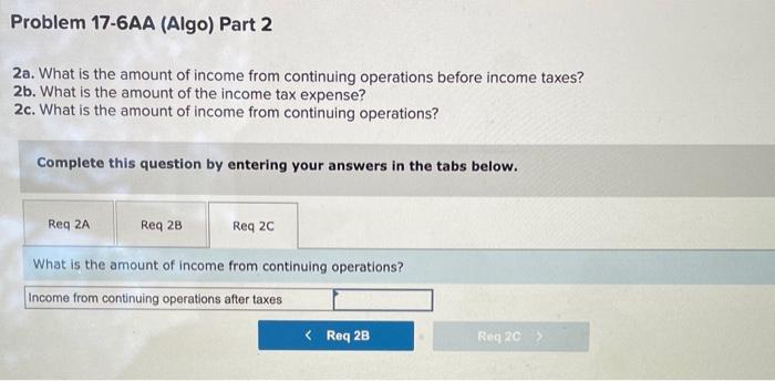 Solved Problem Aa Algo Income Statement Computations Chegg