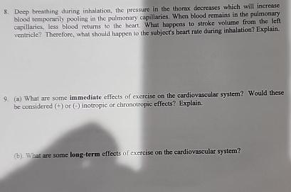 Solved Deep Breathing During Inhalation The Pressure In The Chegg