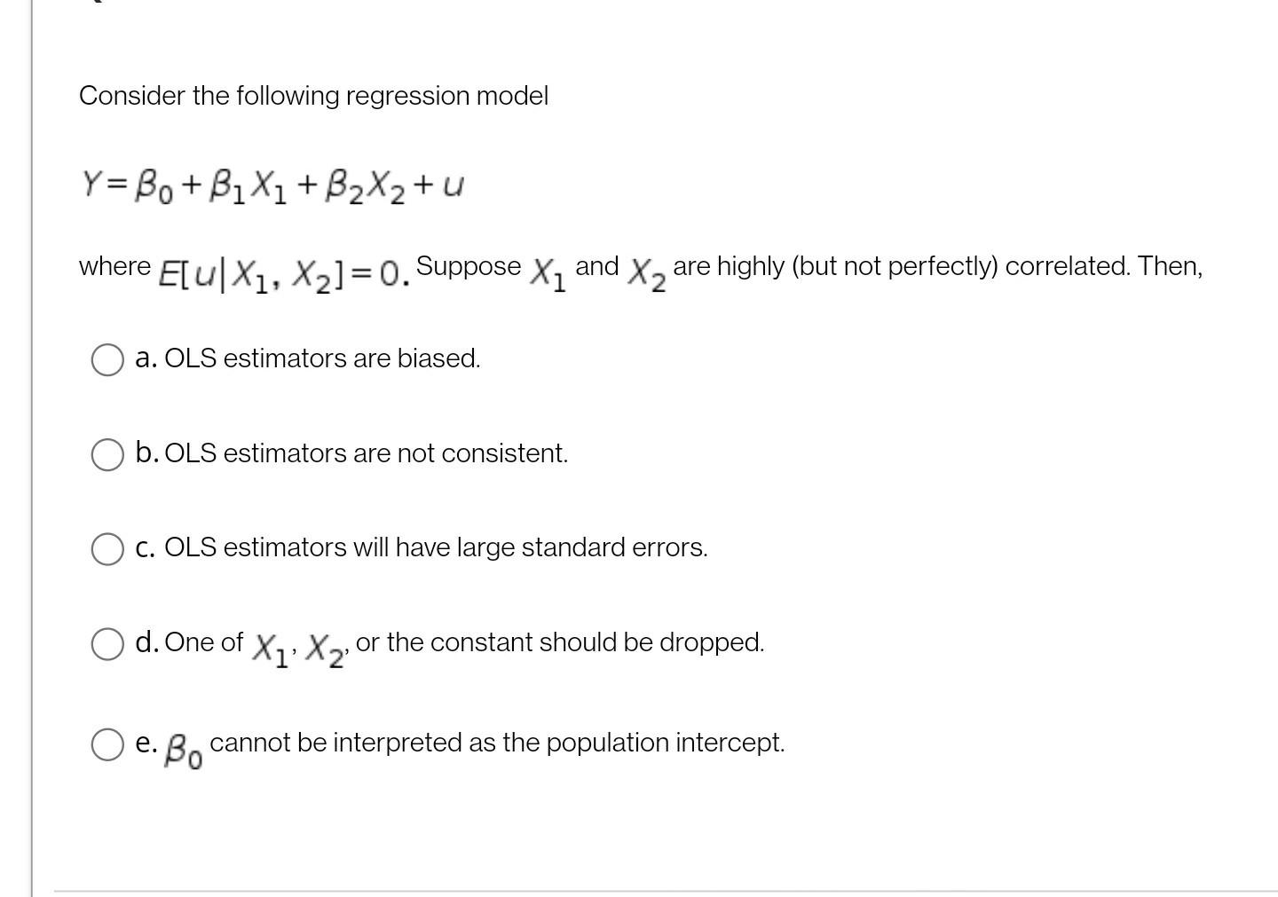 Solved The Ols Estimators Of The Coefficients In Multiple Chegg