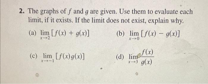 Solved The Graphs Of F And G Are Given U