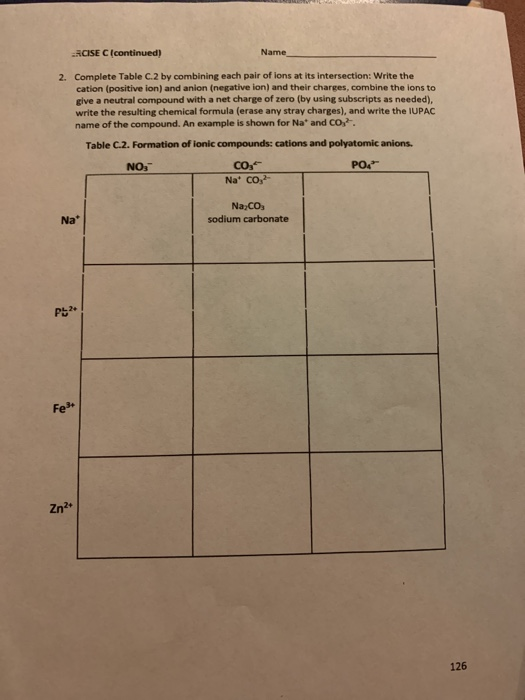 Solved Exercise C Nomenclature Name Section Date Ca Chegg