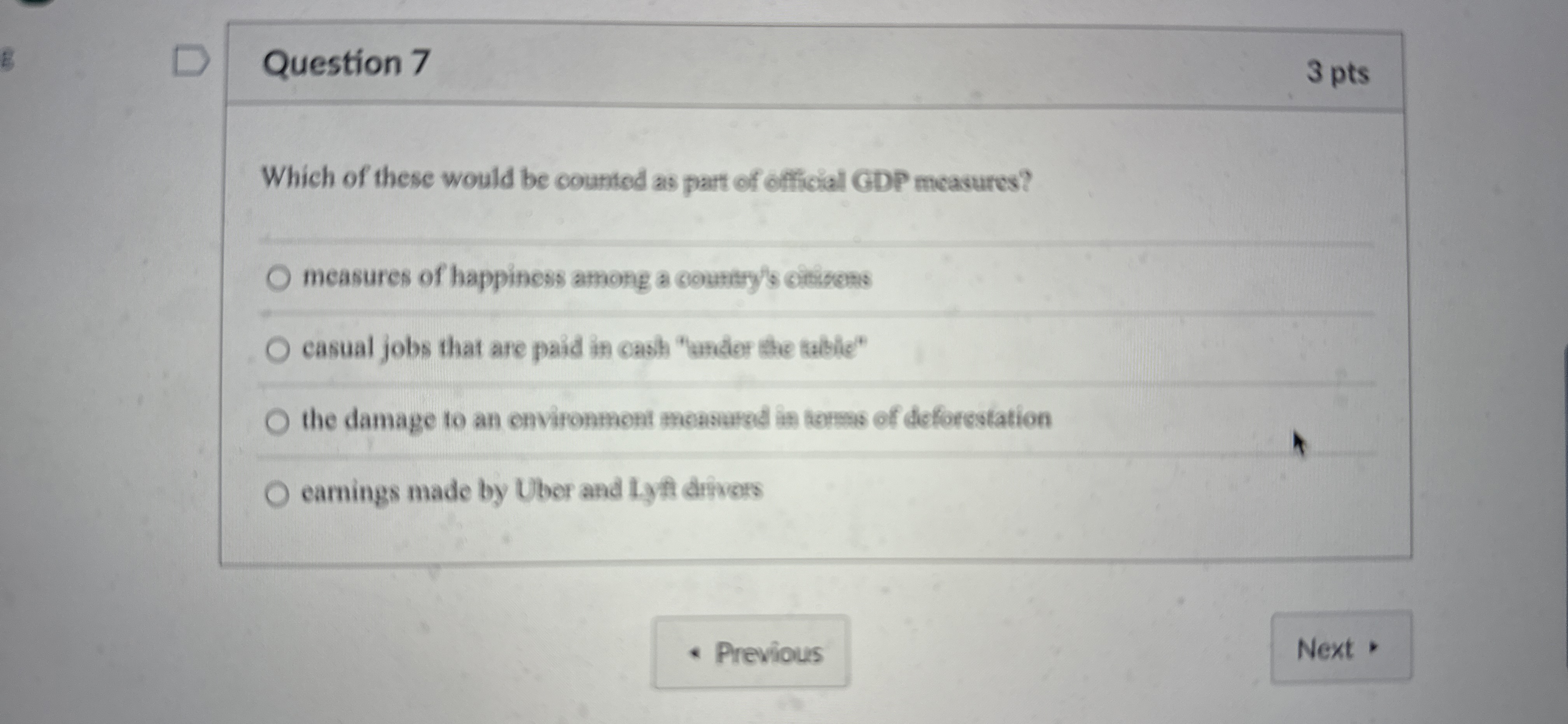 Solved Question Ptswhich Of These Would Be Counted As Chegg