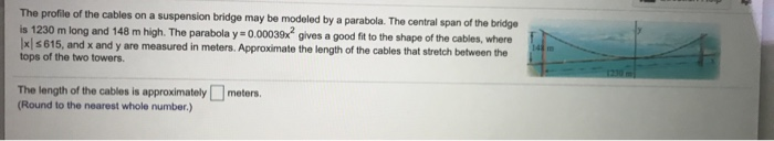 Solved The Profile Of The Cables On A Suspension Bridge May Chegg