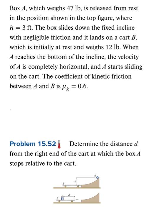 Box A Which Weighs 47lb Is Released From Rest In Chegg