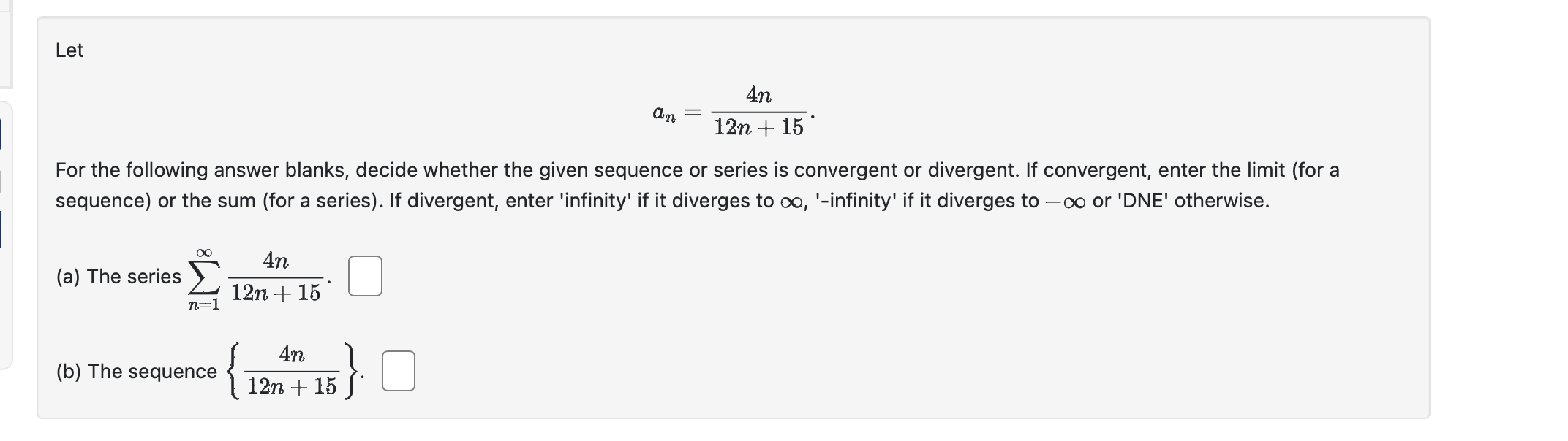 Solved Letan 4n12n 15For The Following Answer Blanks Decide Chegg