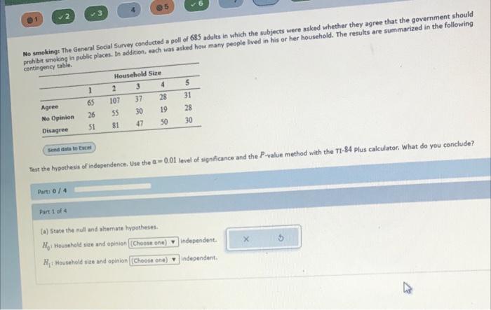 Solved No Smoking The General Social Survey Conducted Chegg