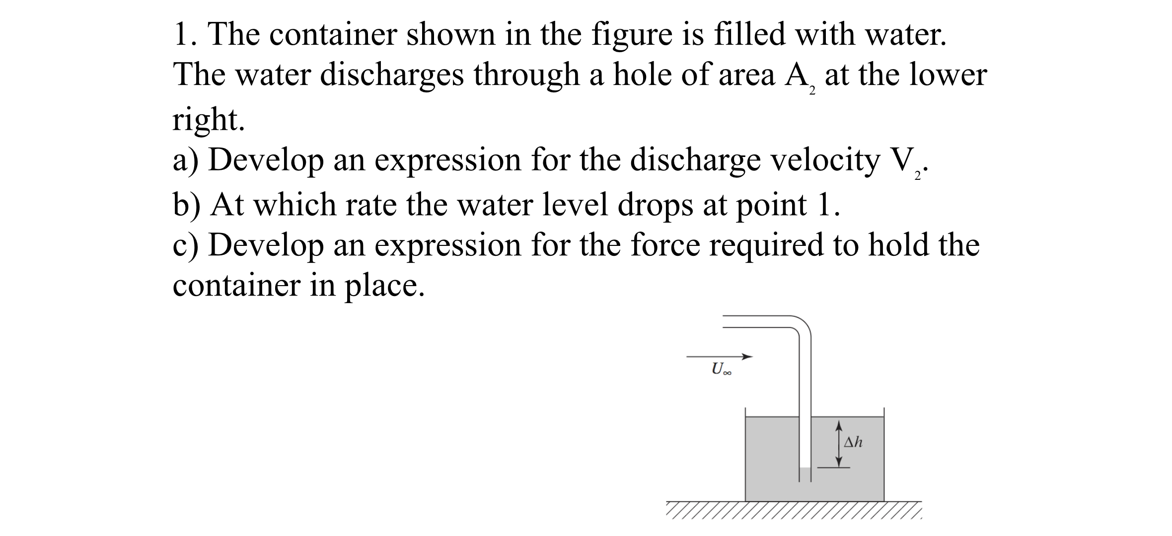 Solved The Container Shown In The Figure Is Filled With Chegg