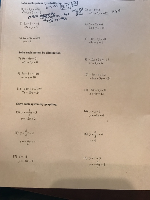 Solved Solve Each System By Substituti 2 Y 3 4x 2y 2 Chegg Com