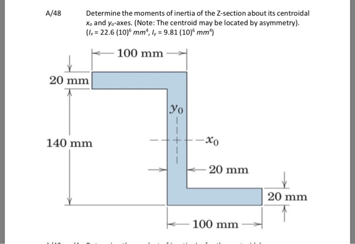 Solved A 48 Determine The Moments Of Inertia Of The Chegg Com