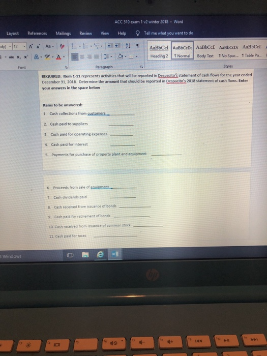 Problem 2 20 Following Selected Balance Sheet Accounts  