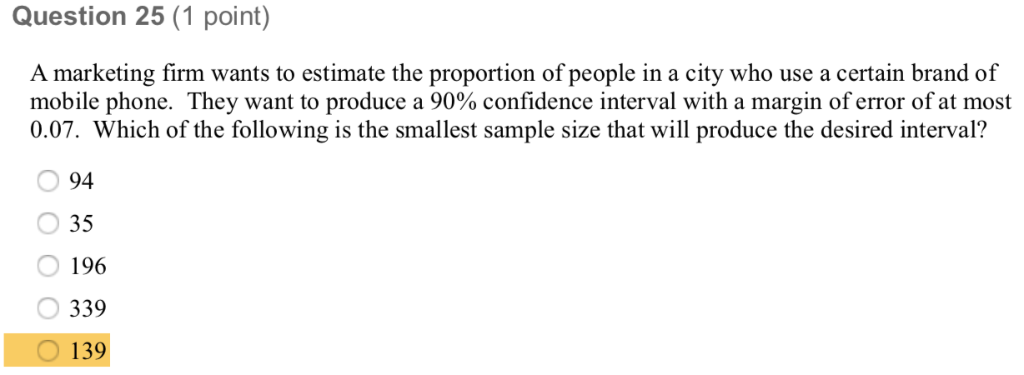 Solved Question 25 1 Point A Marketing Firm Wants To Es Chegg Com