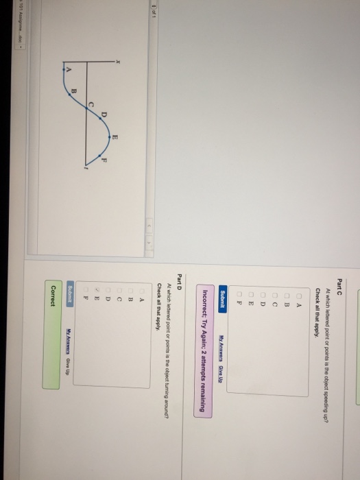 Solved At Which Lettered Point Or Points Is The Object Sp