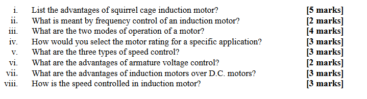 Applications motor cage squirrel induction Applications of