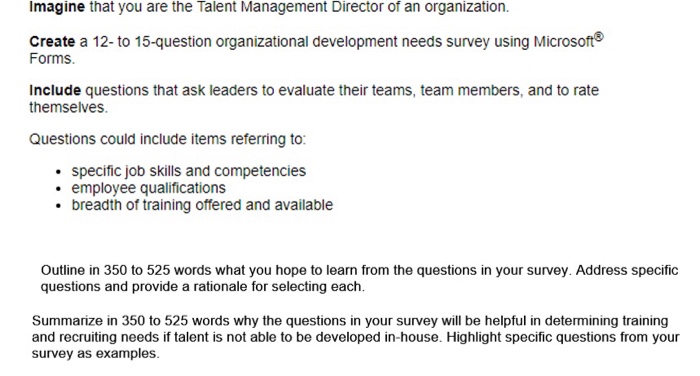 Imagine That You Are The Talent Management Directo ...