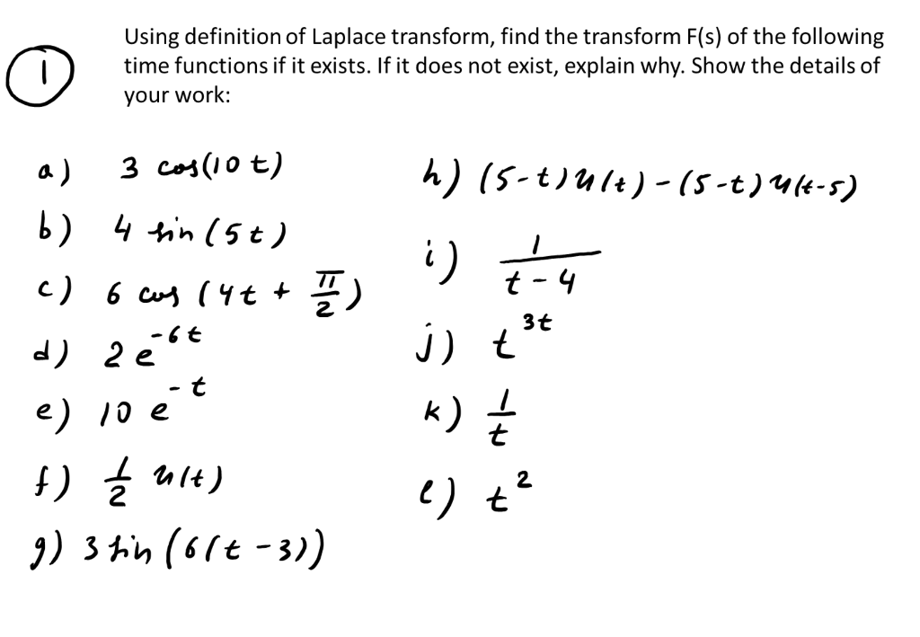 Solved Using Definition Of Laplace Transform Find The Tr Chegg Com