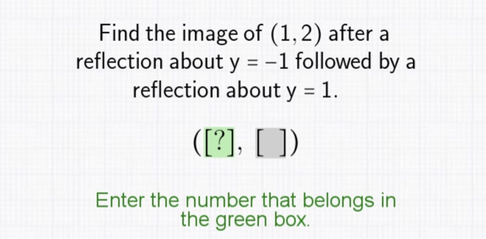 Solved Find The Image Of 1 2 After A Reflection About Y Chegg Com