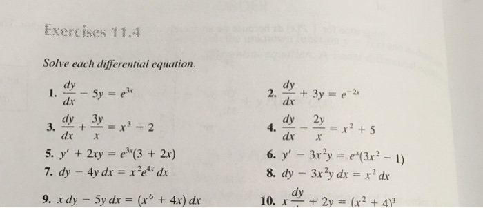 Solved Solve Each Differential Equation Dy Dx 5y E 3 Chegg Com