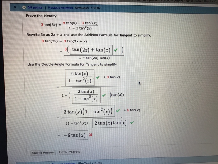 Solved Prove The Identity 3 Tan 3x 9 Tan X 3 Tan 3 Chegg Com