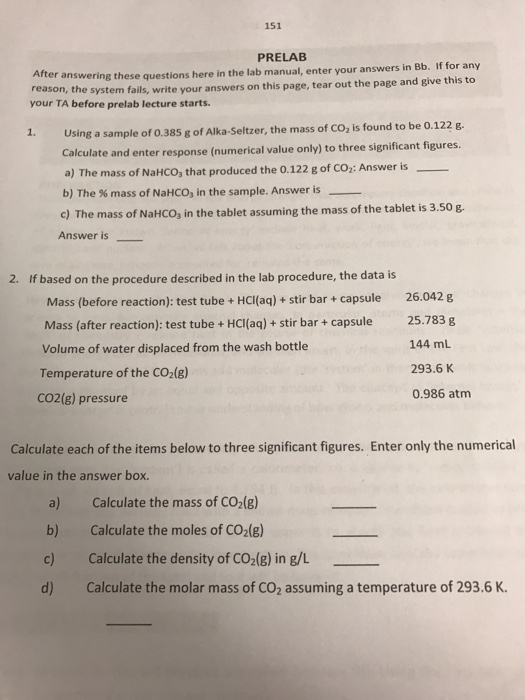 Solved Using A Sample Of 0.385 G Of Alka-Seltzer, The Mass | Chegg.Com