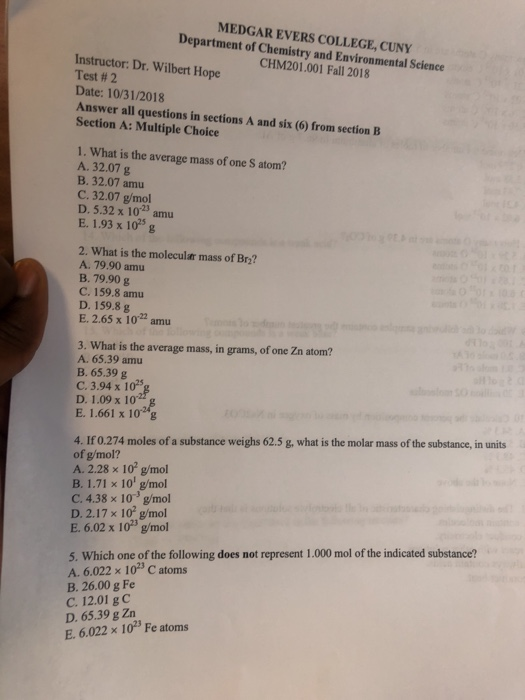 dr doe chemistry quiz