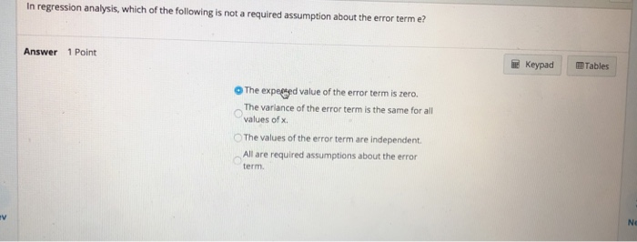 Solved In regression analysis, which of the following is NOT