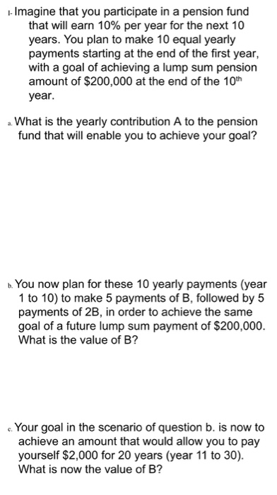 Solved Imagine That You Participate In A Pension Fund Th