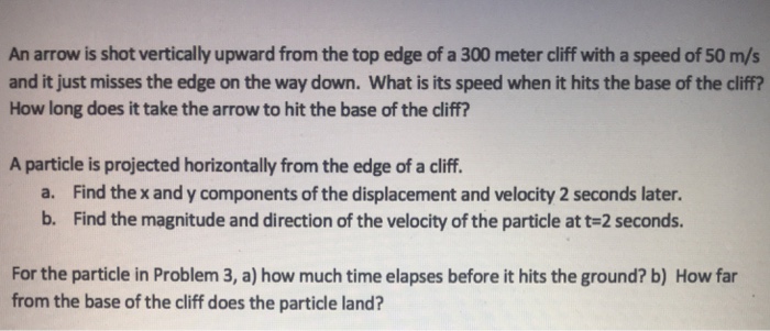 Solved An arrow is shot vertically upward from the top edge 