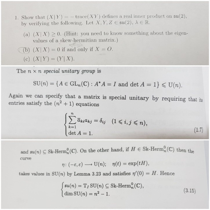 Solved 1 Show That Xy Trace Xy Defines A Real Inner Chegg Com